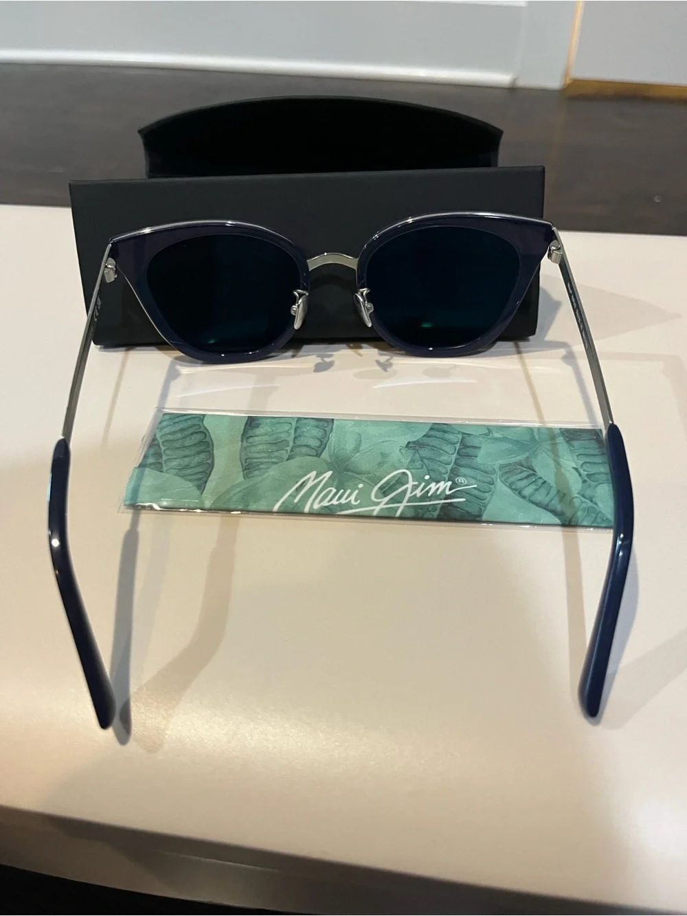 Maui Jim Women's Navy Frame Blue Mirrored Sunglasses